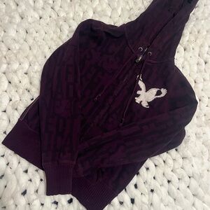 American Eagle Outfitters Maroon Eagle Fleece Jacket